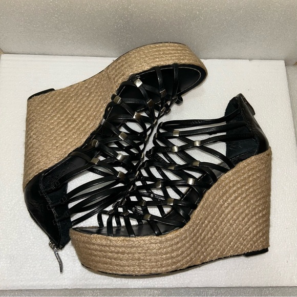 Vince Camuto Empire Espadrille Wedge Strappy Sandal Leather Upper Size 8B/38 - Picture 5 of 5